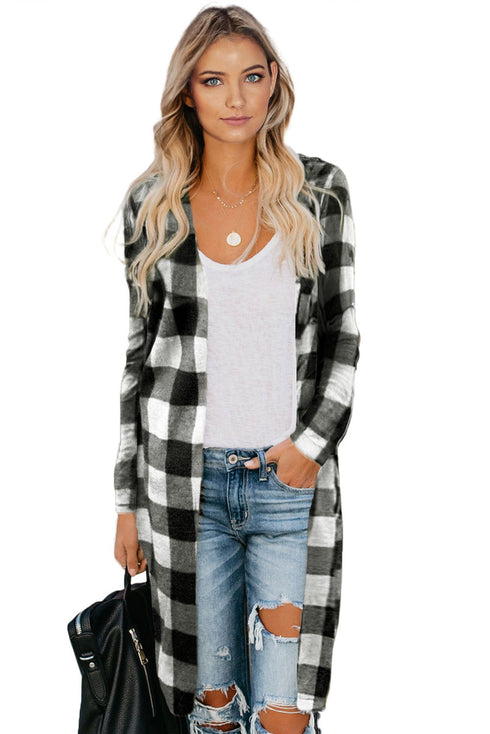 Print Colorblock Long Cardigan